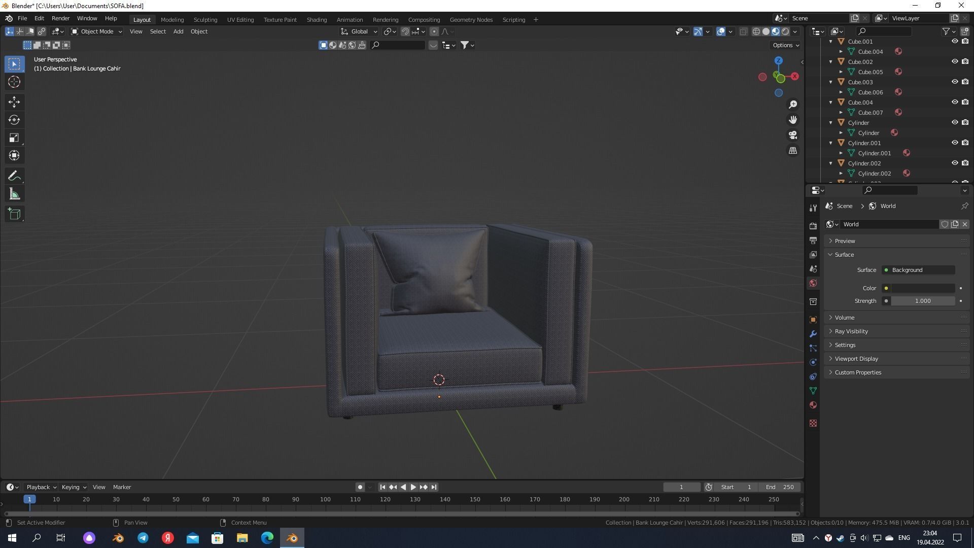 sofa modern 3D model_2