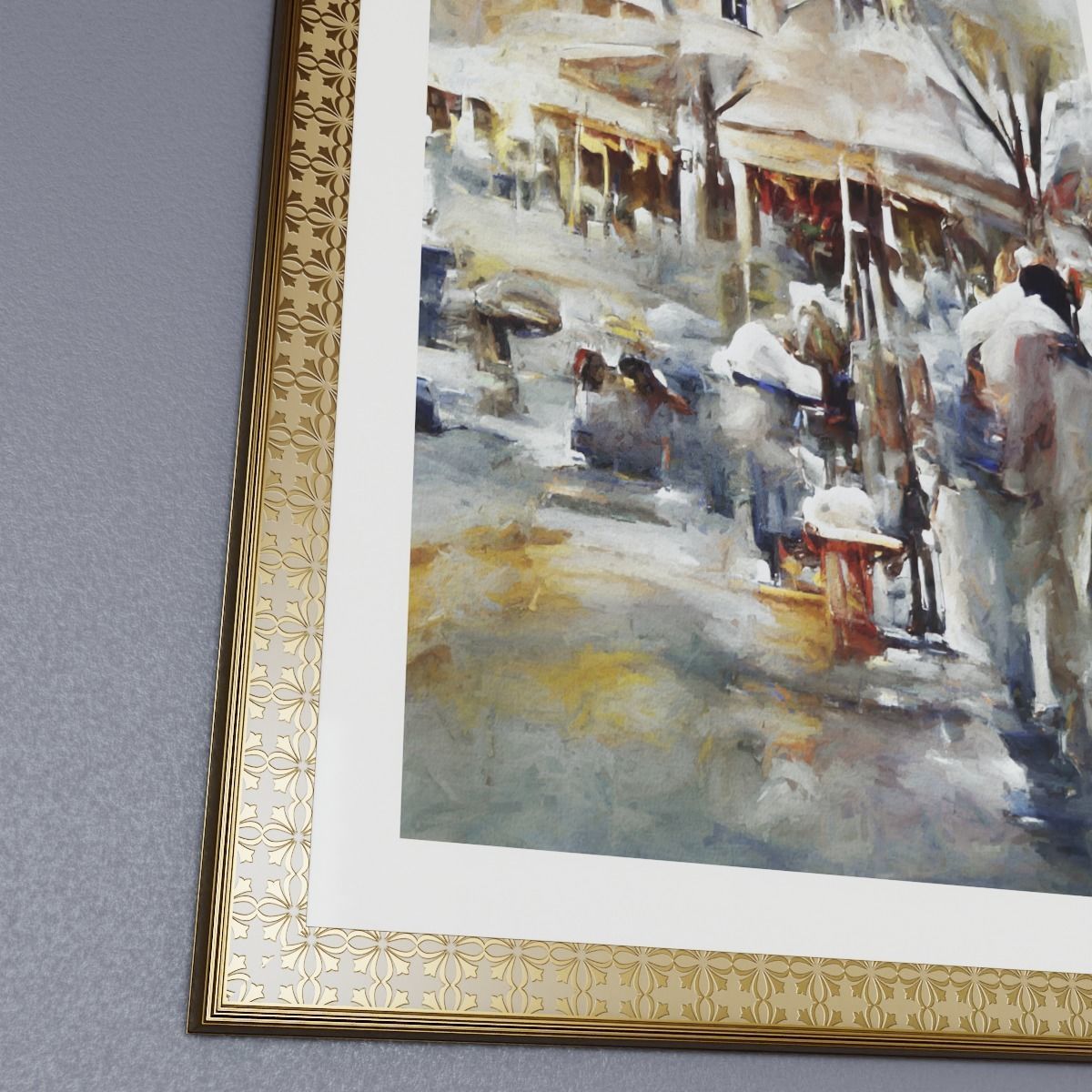 Framed Watercolor Painting 2 Low-poly 3D model_2