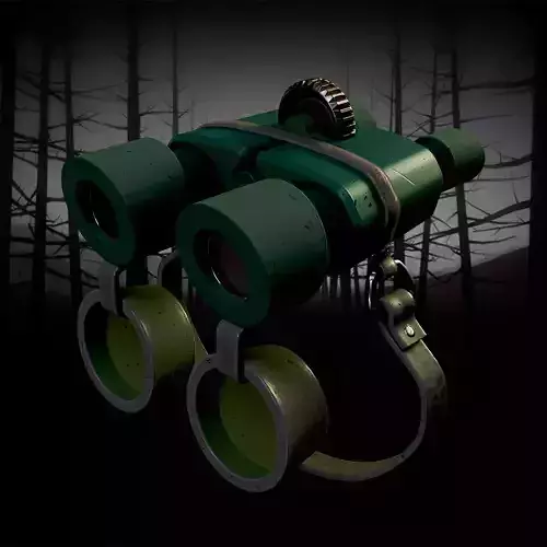 Military Binoculars PBR game-ready low-poly model 