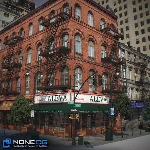 New York Block Set 4 V2 Low-poly 3D model 3