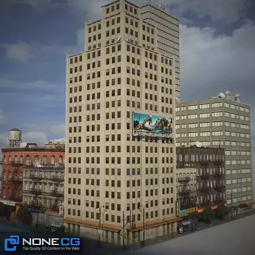 New York Block Set 4 V2 Low-poly 3D model 4
