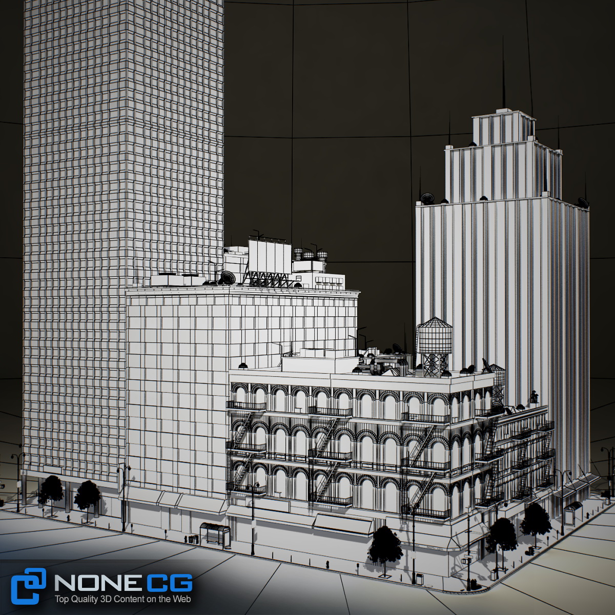 NYC Block Set 4 V2 Low-poly 3D model_23
