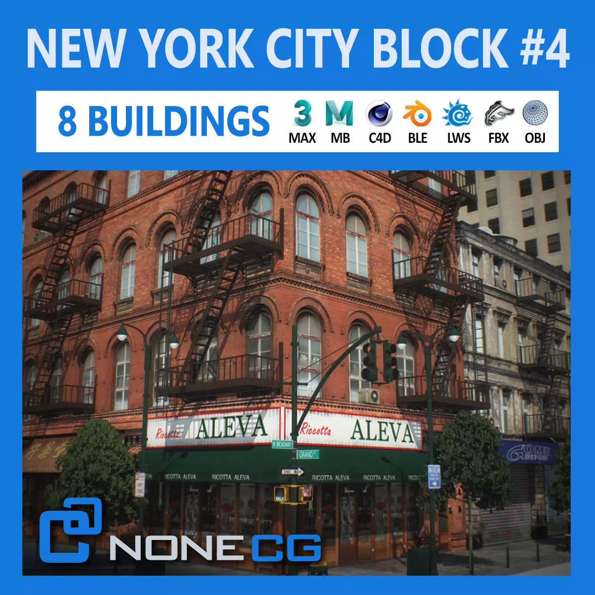 NYC Block Set 4 V2 Low-poly 3D model_0