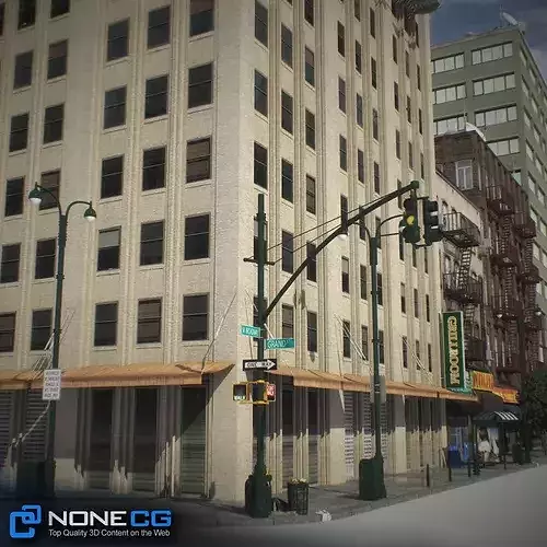 New York Block Set 4 V2 Low-poly 3D model 5