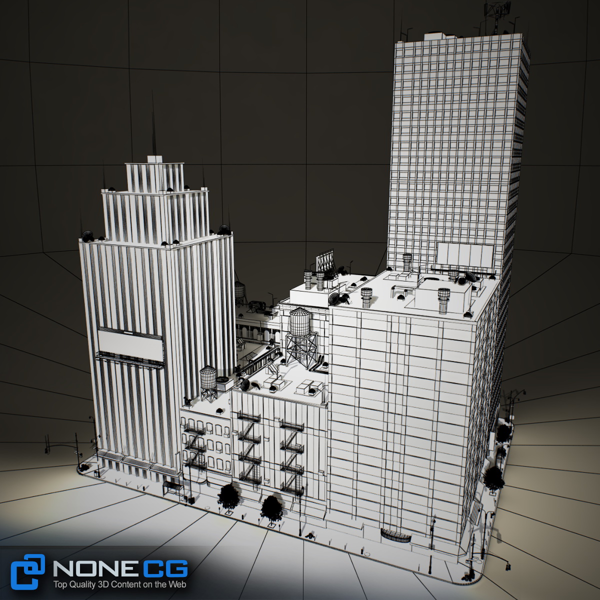 NYC Block Set 4 V2 Low-poly 3D model_25