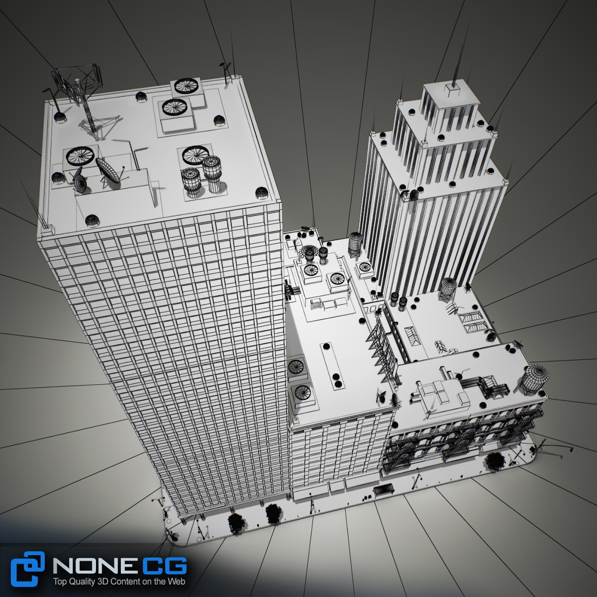 NYC Block Set 4 V2 Low-poly 3D model_33