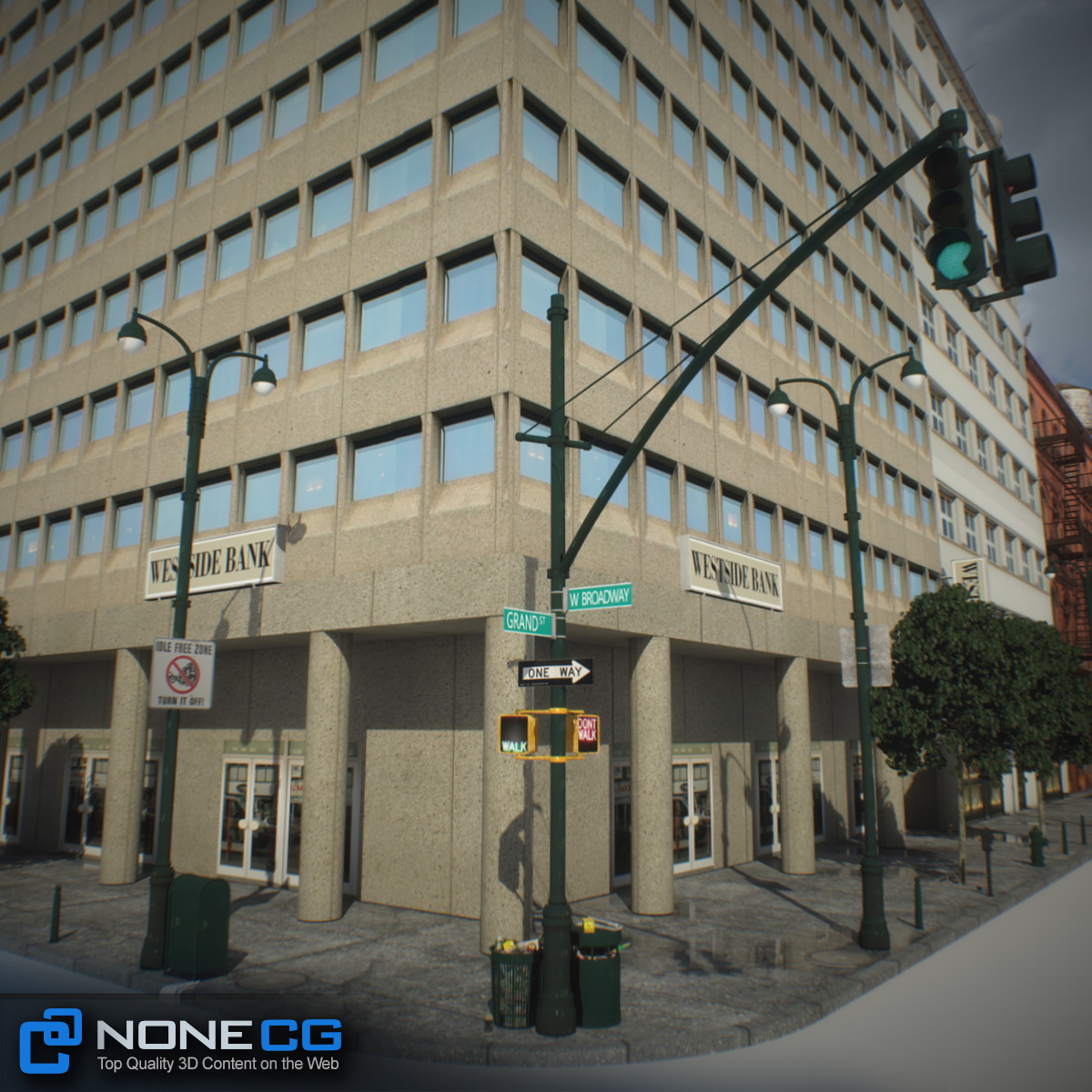 NYC Block Set 4 V2 Low-poly 3D model_13