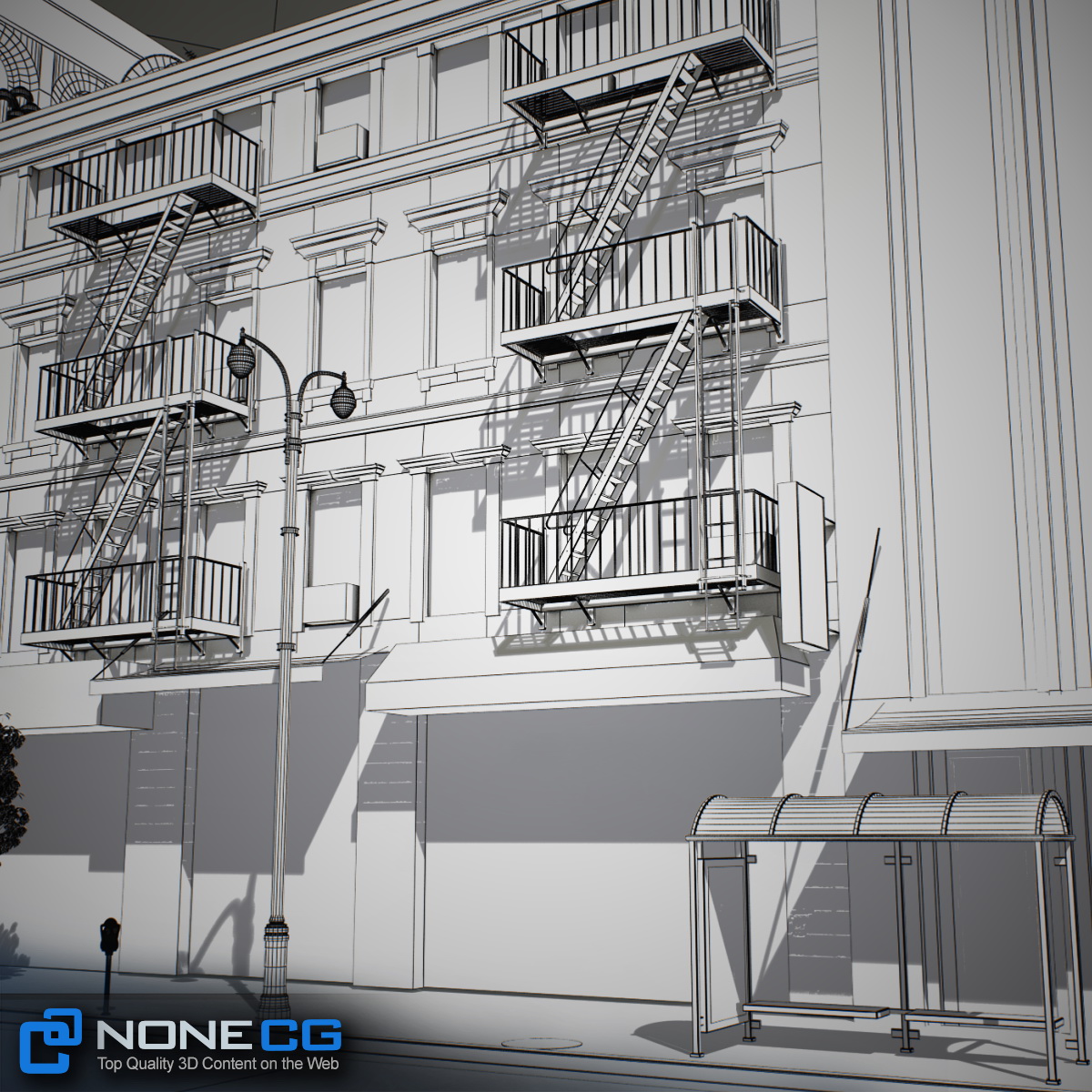 NYC Block Set 4 V2 Low-poly 3D model_27