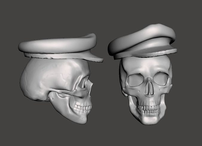 Skeleton Biker Head Skull 3D print model