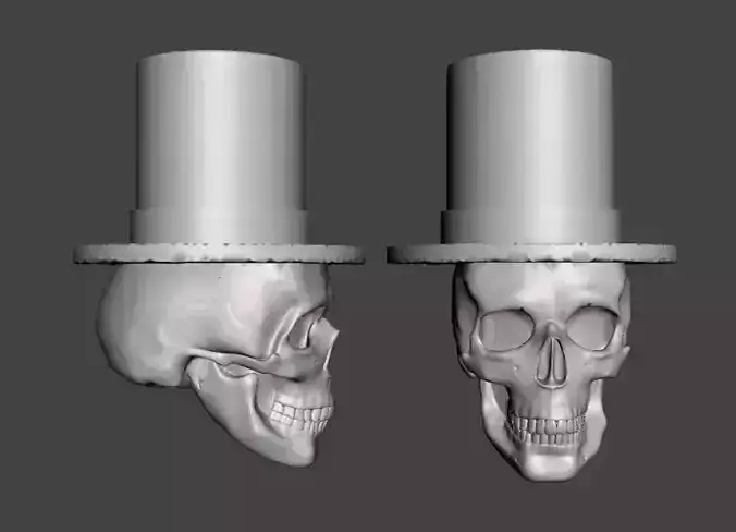 Legends Scale Top Hat Skeleton Head Skull 