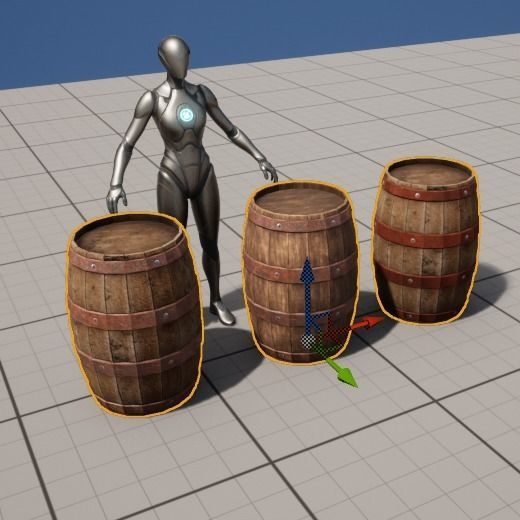 Collection of wooden barrelsLow-poly 3D model Low-poly 3D model_12