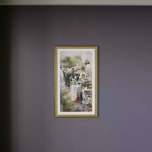 Framed Watercolor Painting 5 Low-poly 3D model