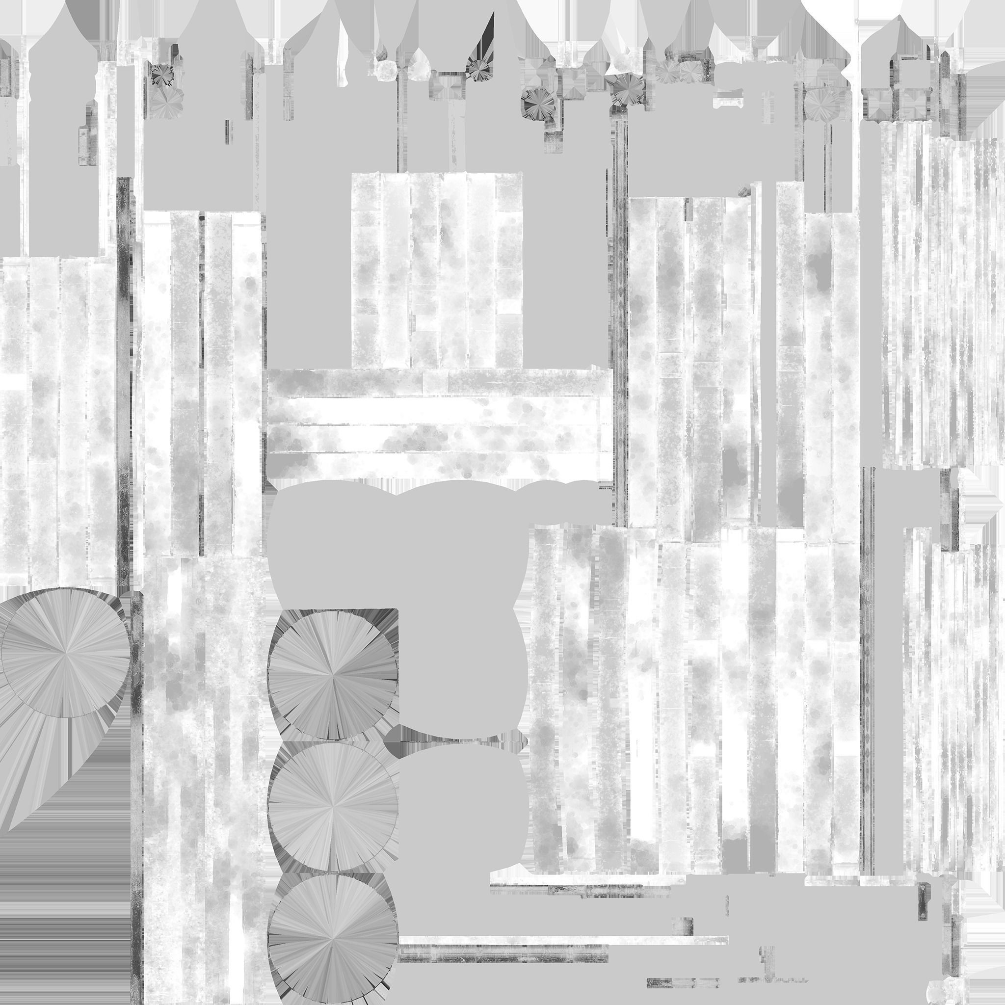 Low-poly 3D model collection of cart and wooden barrels Low-poly 3D model_29