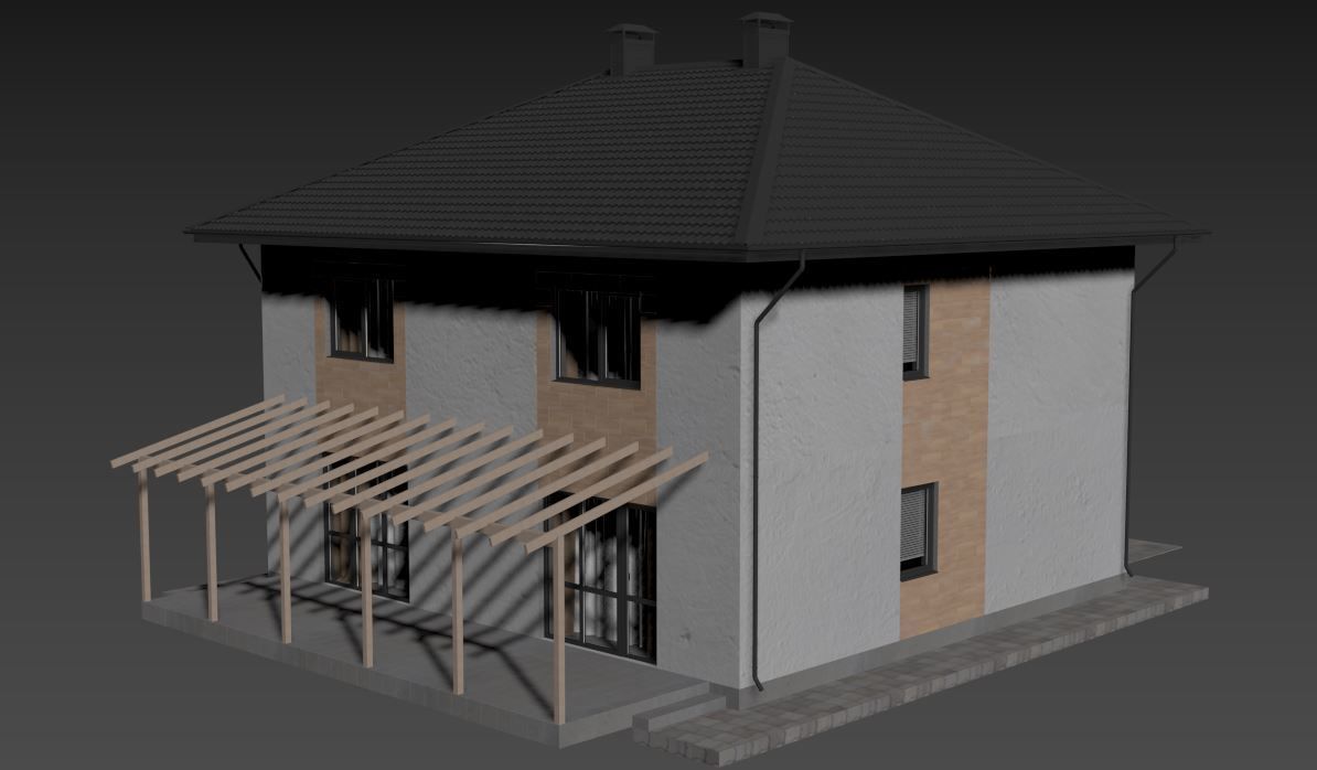 Townhouse house 3D model_24