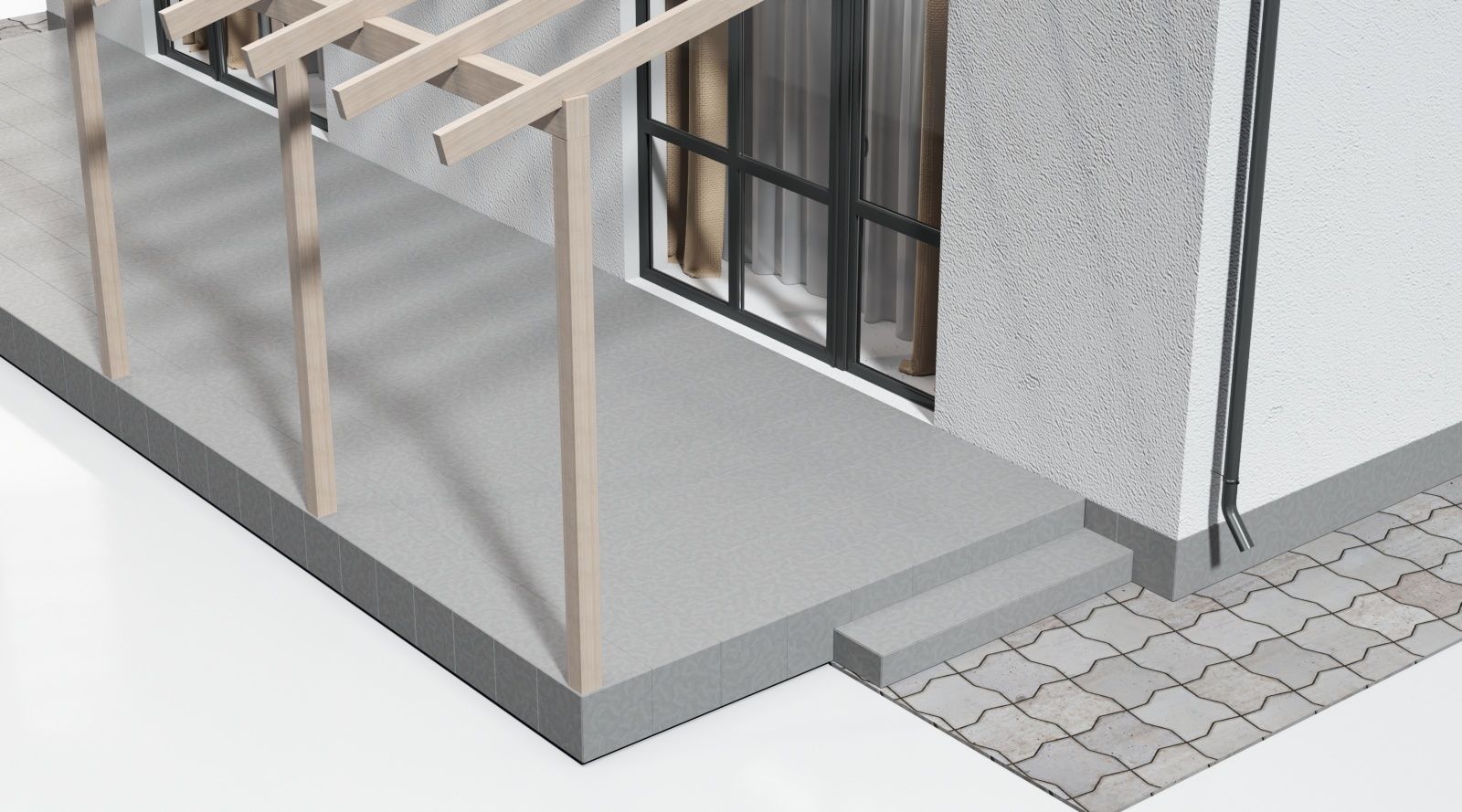 Townhouse house 3D model_9