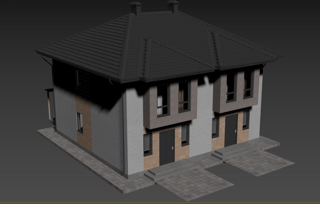 Townhouse house 3D model_29