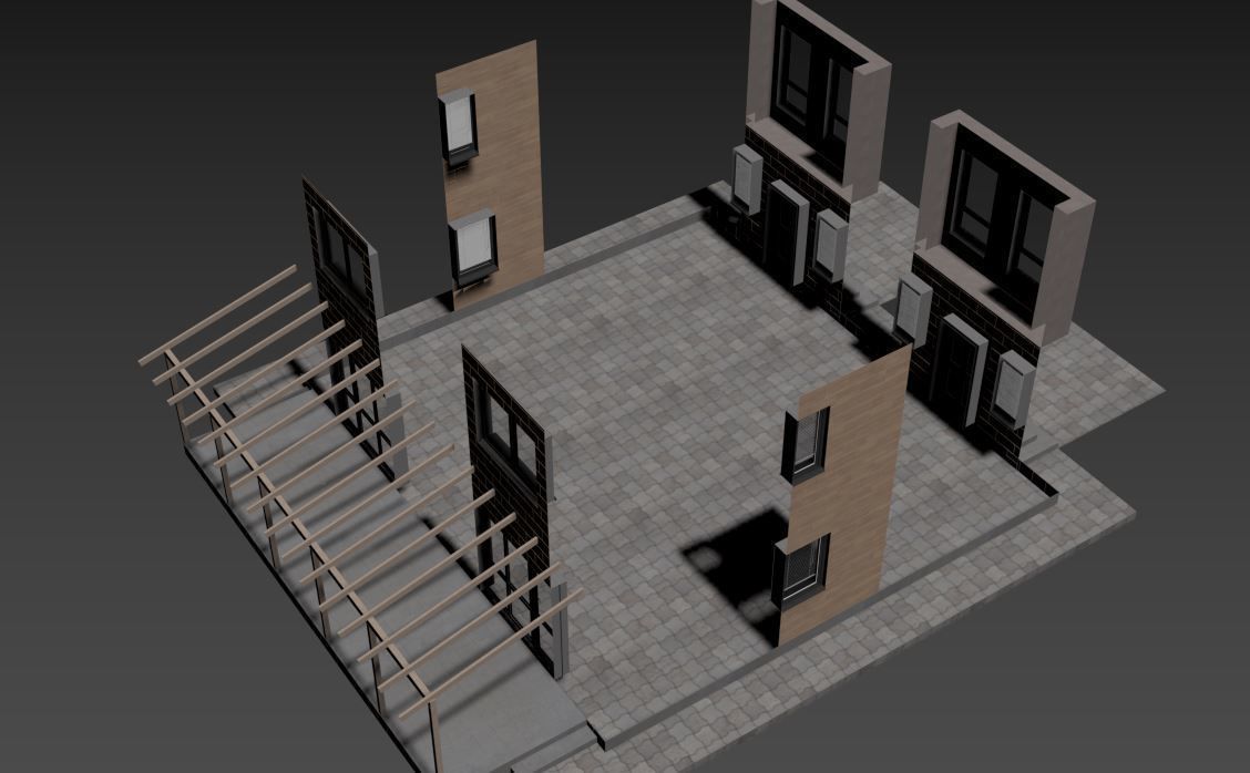 Townhouse house 3D model_28