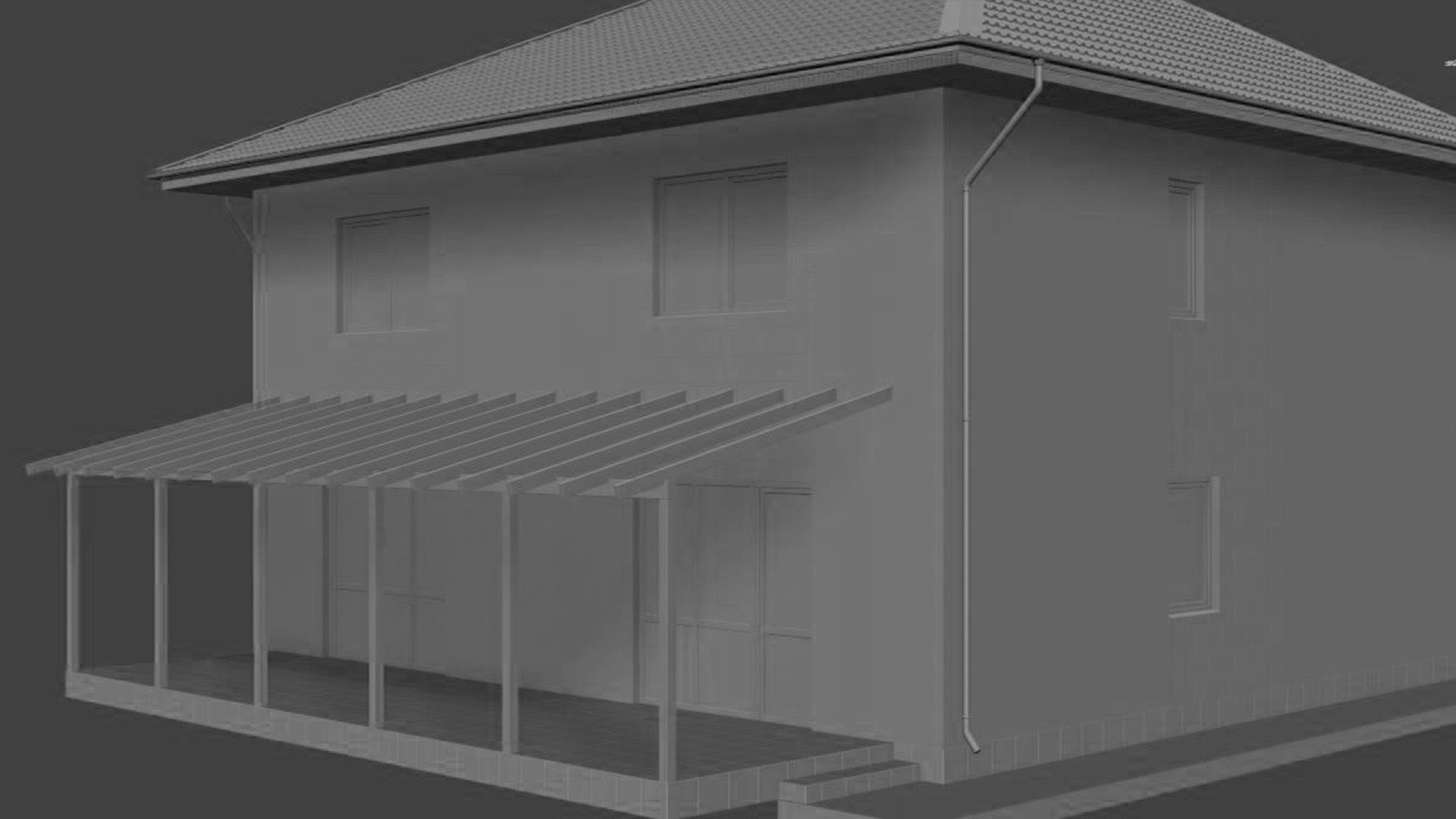 Townhouse house 3D model_15