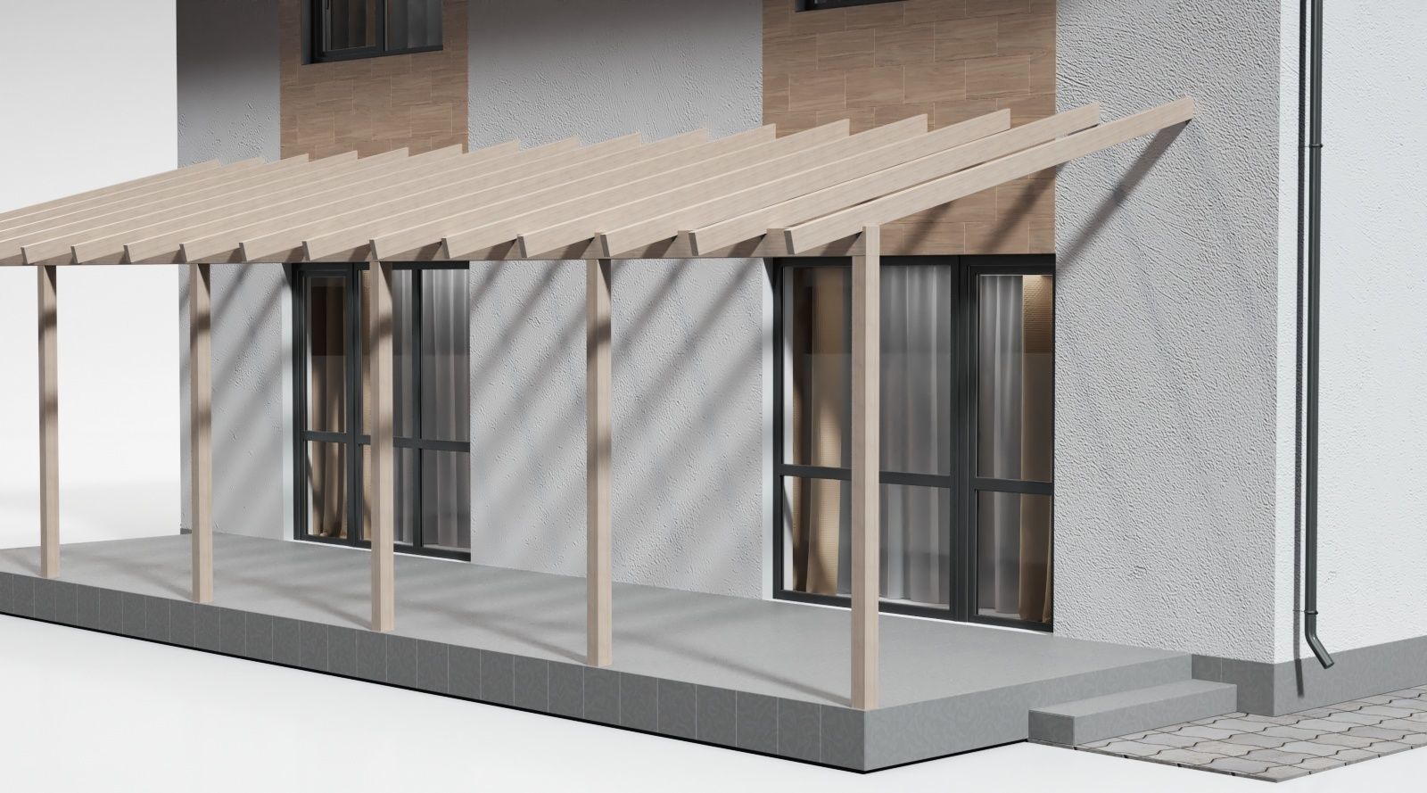 Townhouse house 3D model_4