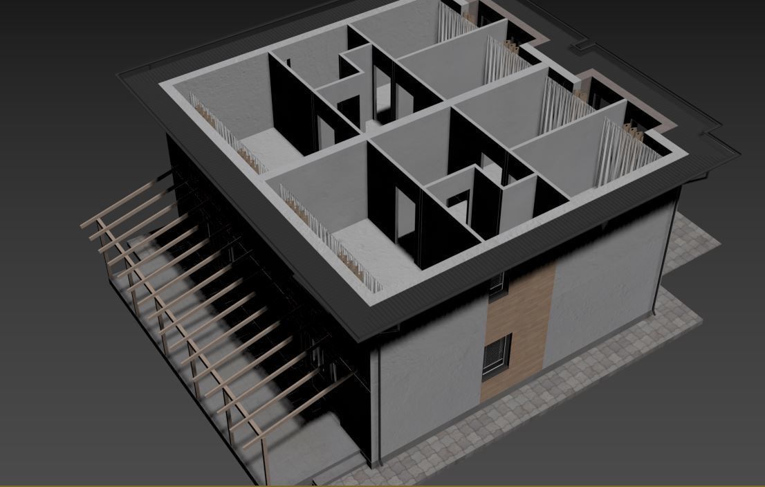 Townhouse house 3D model_26