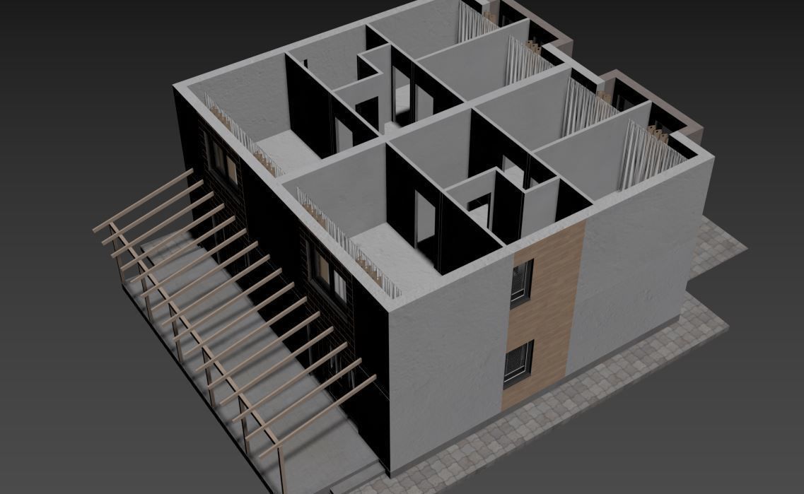 Townhouse house 3D model_27