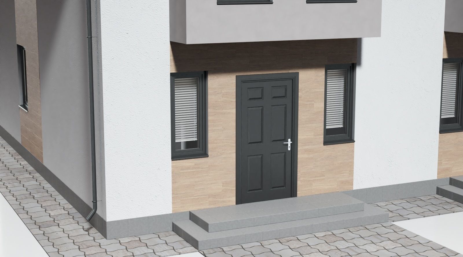 Townhouse house 3D model_10