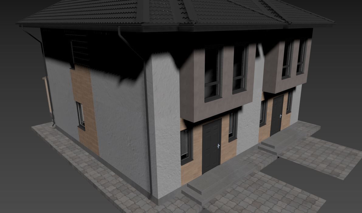 Townhouse house 3D model_22