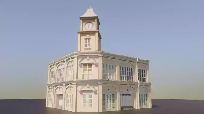 Phuket-Oldtown-1 building with clock tower