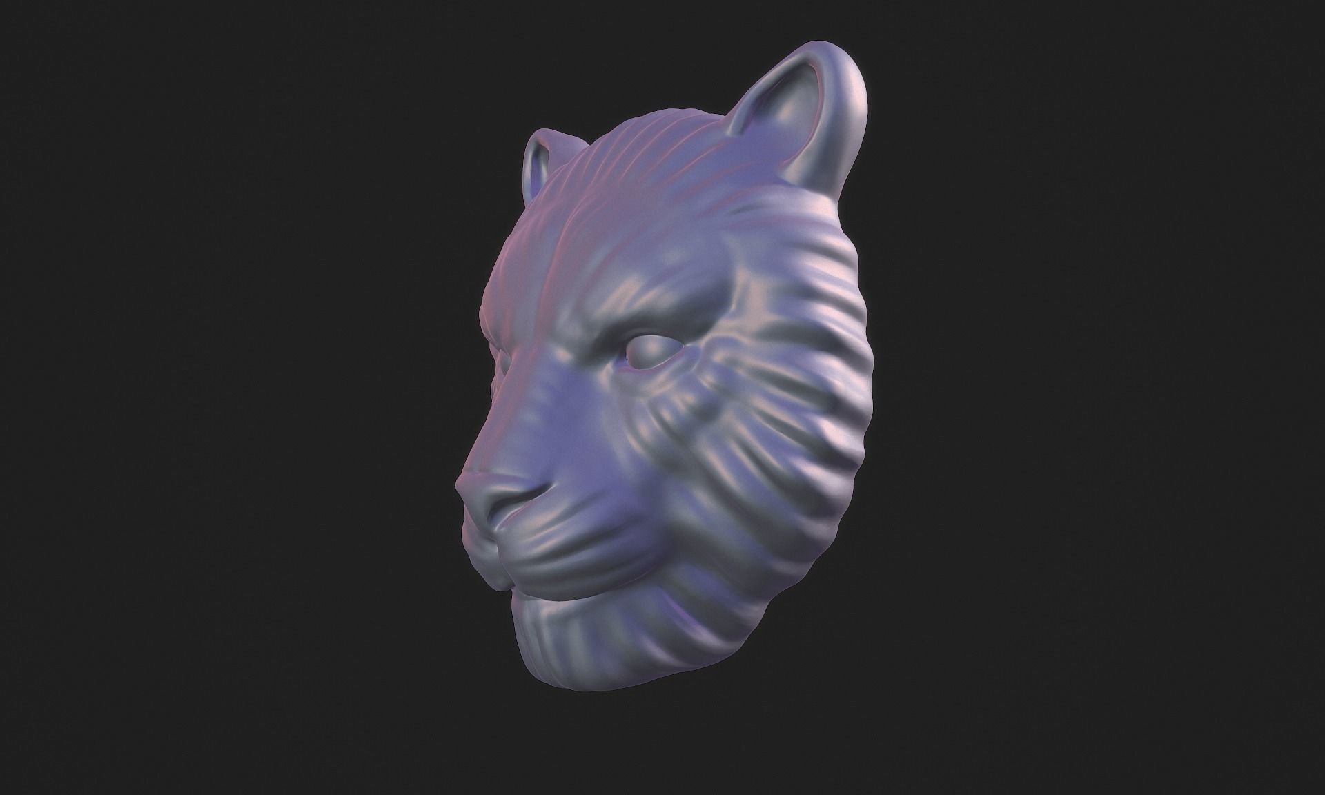 Tiger Pendant - Wild Cat Head 3D print model_15
