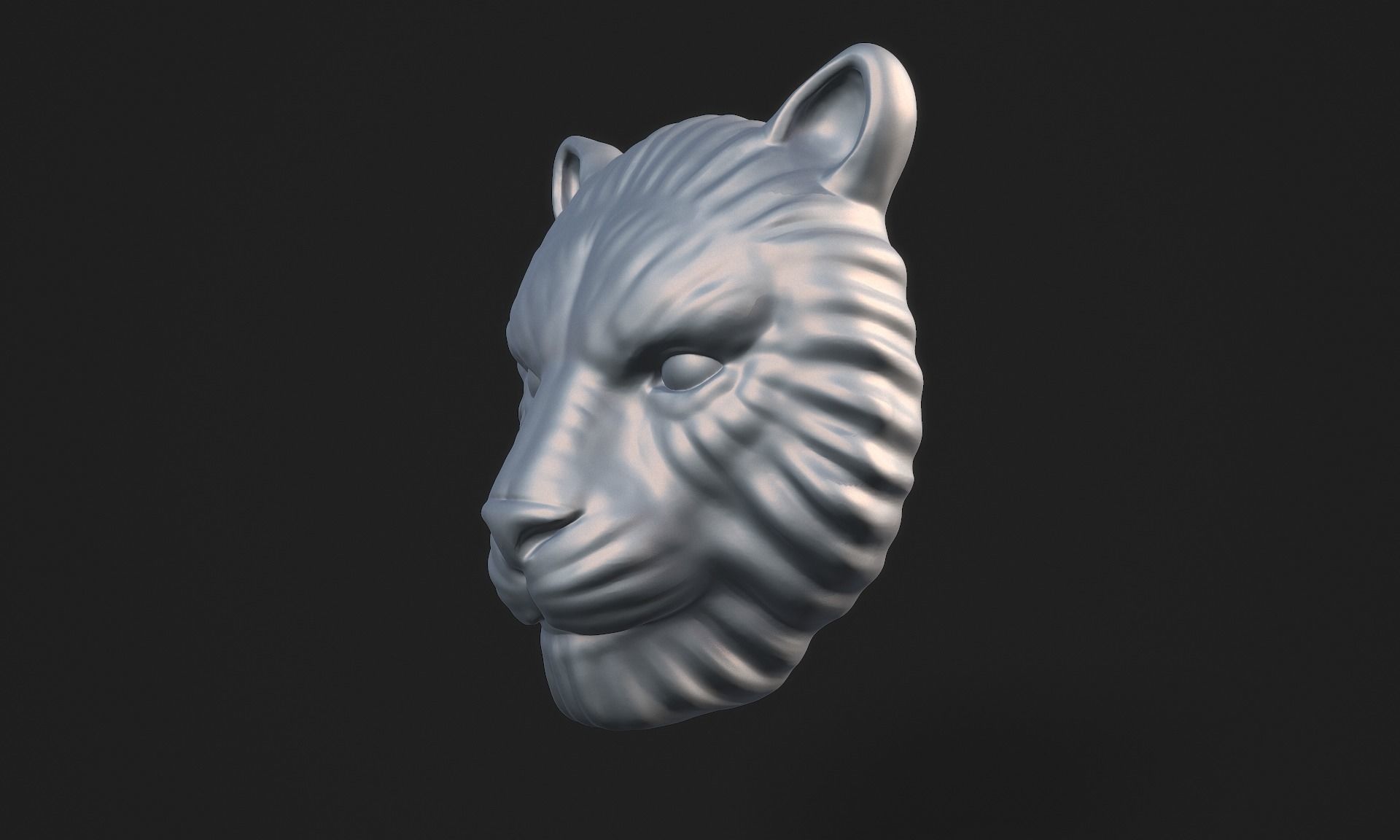Tiger Pendant - Wild Cat Head 3D print model_7