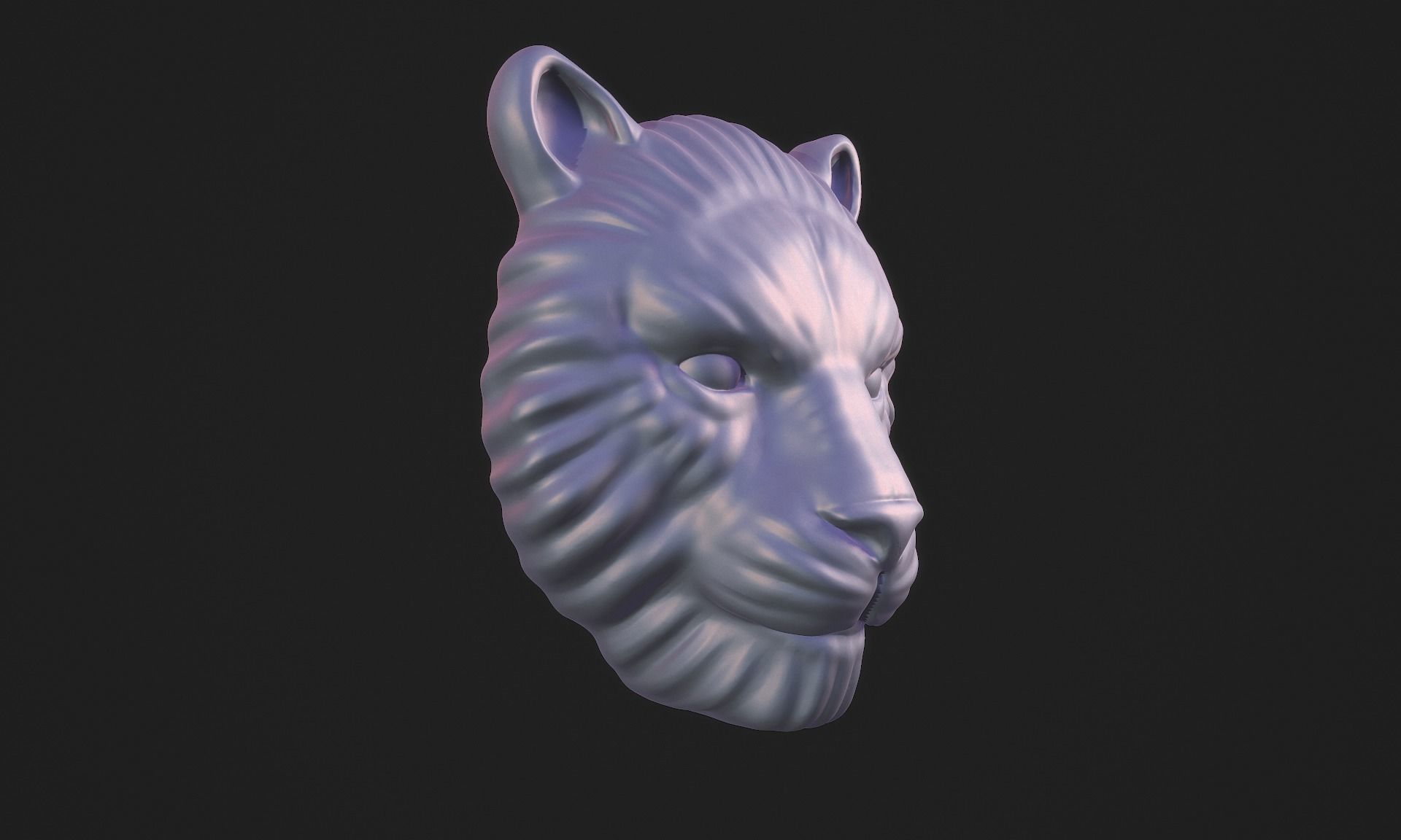 Tiger Pendant - Wild Cat Head 3D print model_9