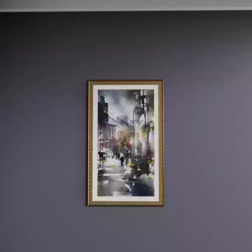 Framed Watercolor Painting 7 Low-poly 3D model