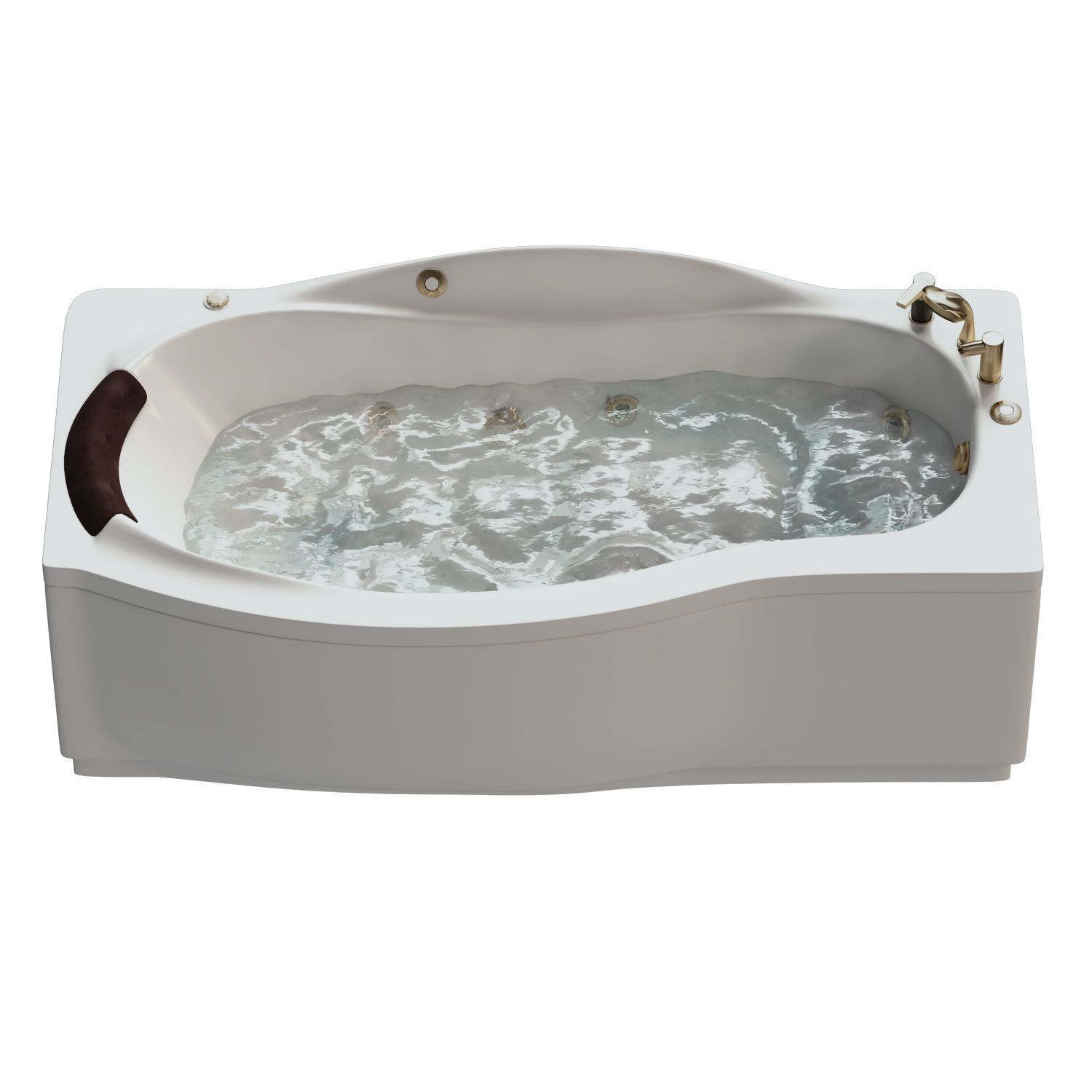 Modern Waterfall Bathtub  Set 648 3D model_2