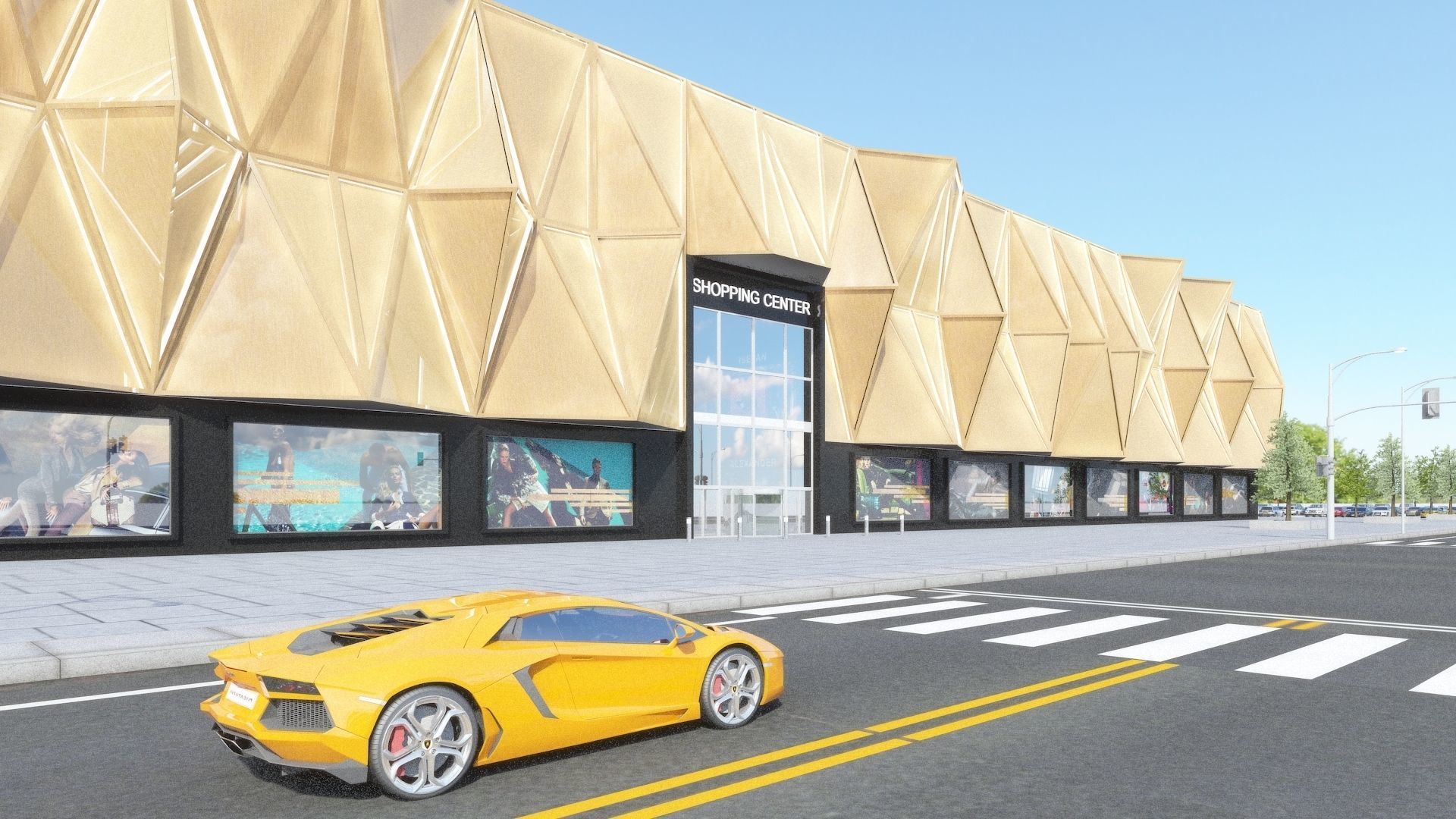 Shopping Centre 2 - Interior and Exterior 3D model_1