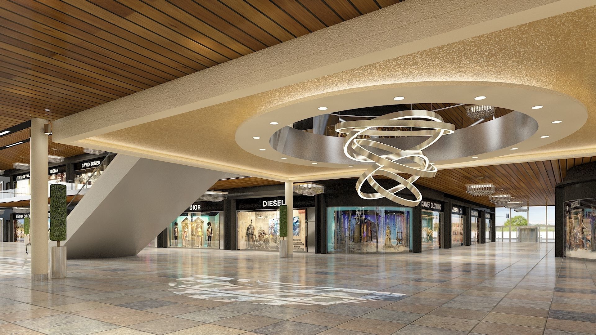 Shopping Centre 2 - Interior and Exterior 3D model_10