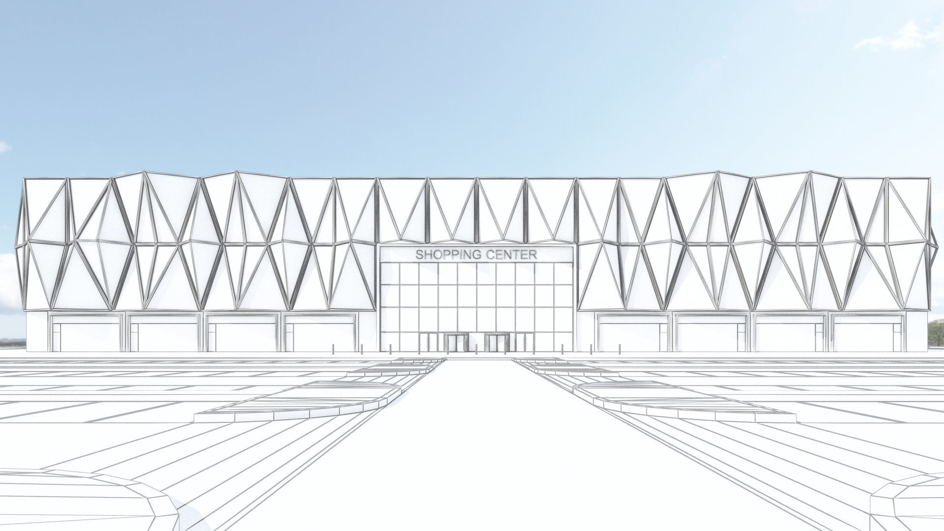 Shopping Centre 2 - Interior and Exterior 3D model_23