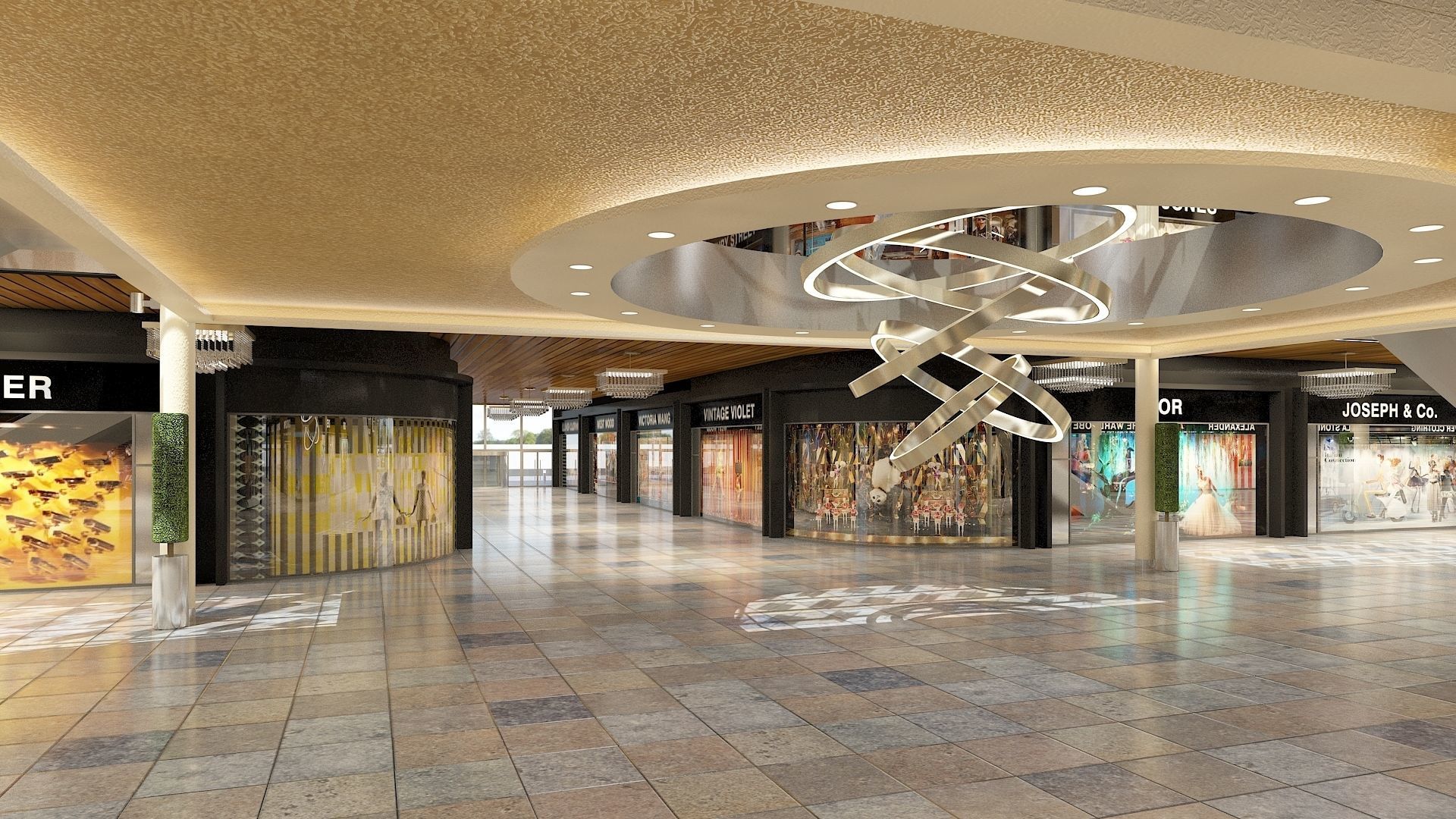 Shopping Centre 2 - Interior and Exterior 3D model_11