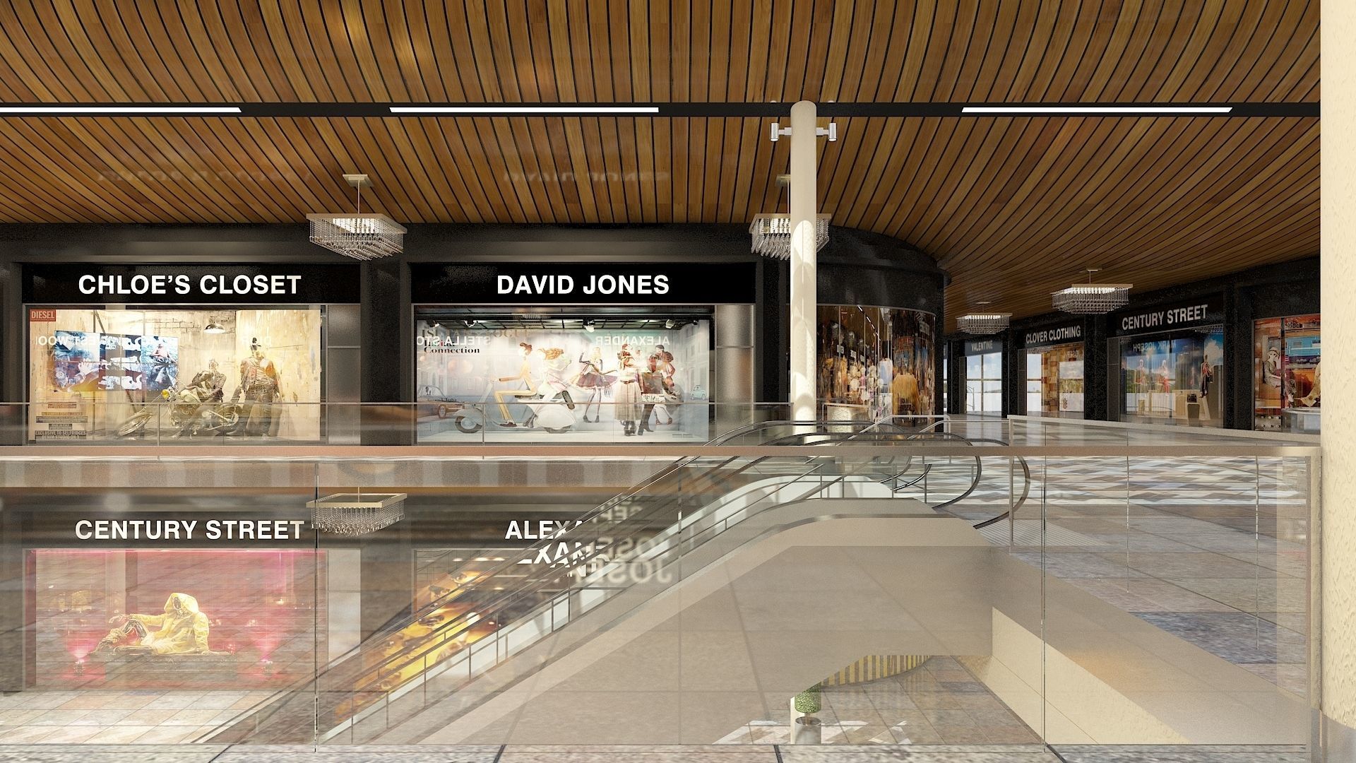 Shopping Centre 2 - Interior and Exterior 3D model_9