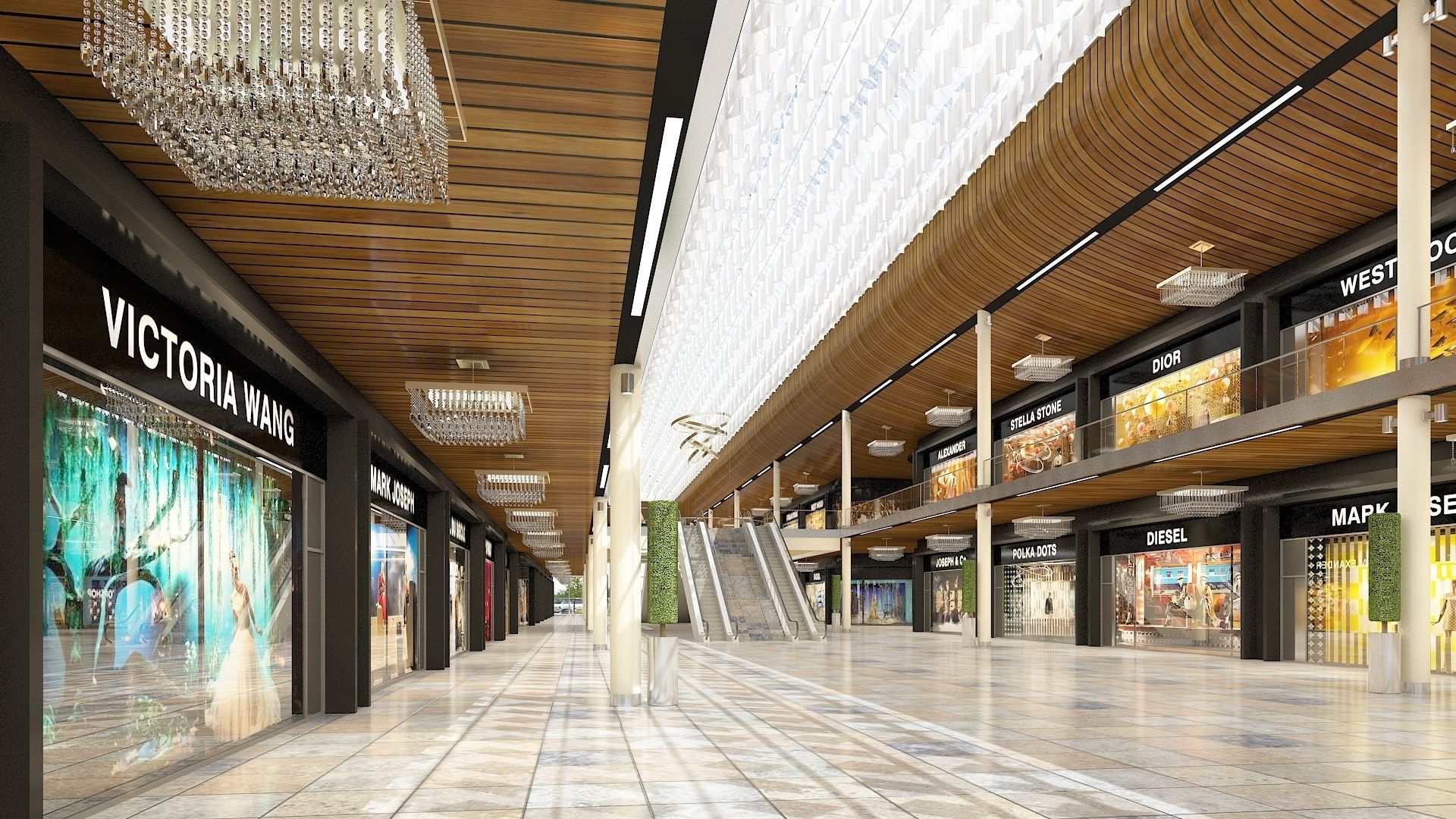 Shopping Centre 2 - Interior and Exterior 3D model_7