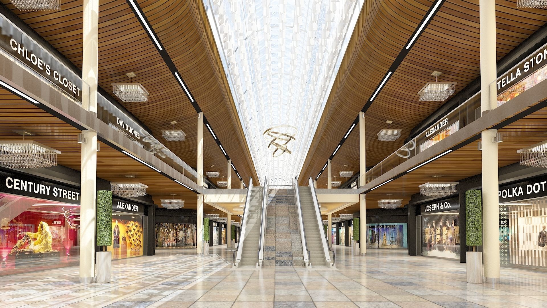 Shopping Centre 2 - Interior and Exterior 3D model_4