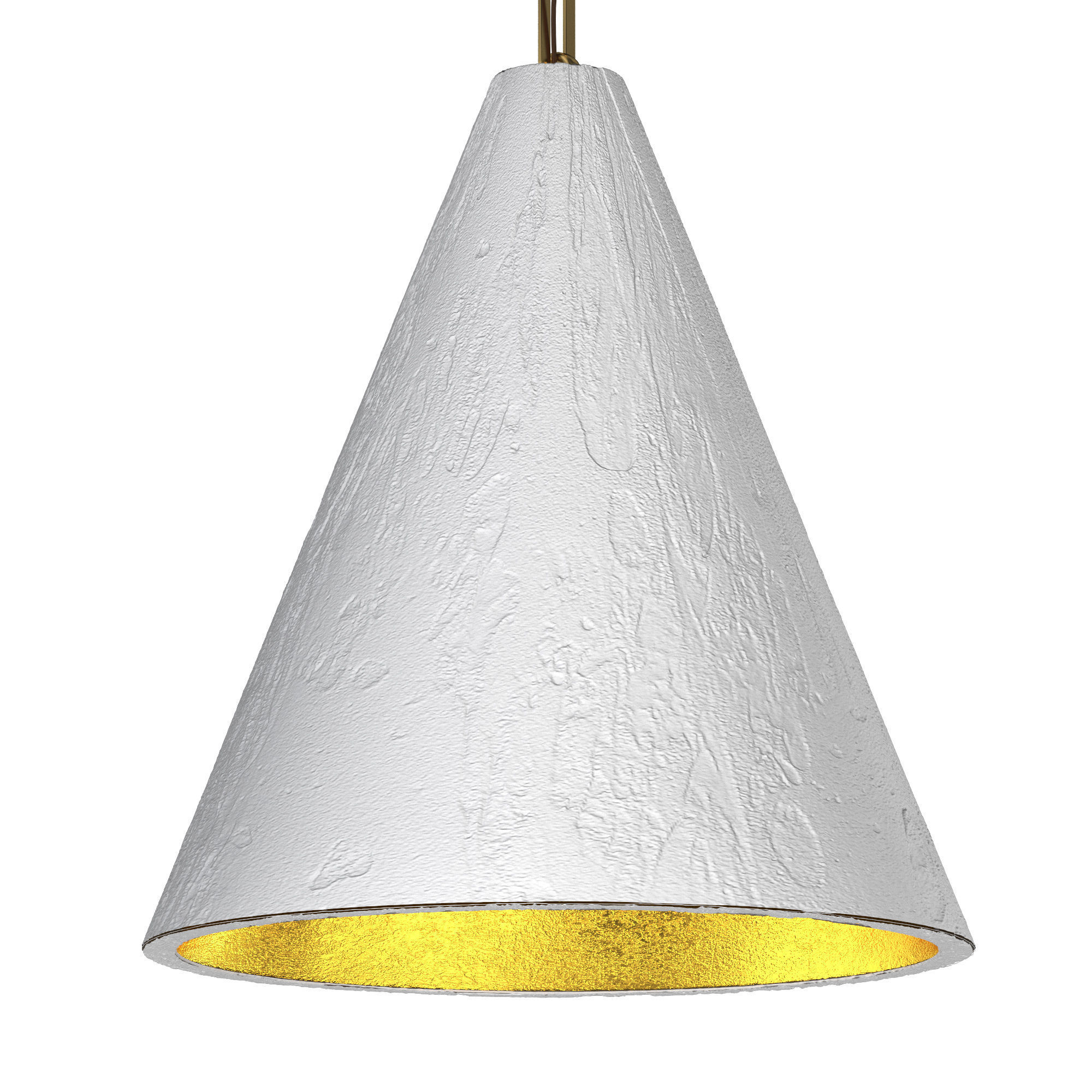 GILDED PLASTER CONE HANGING LIGHT 3D model_4