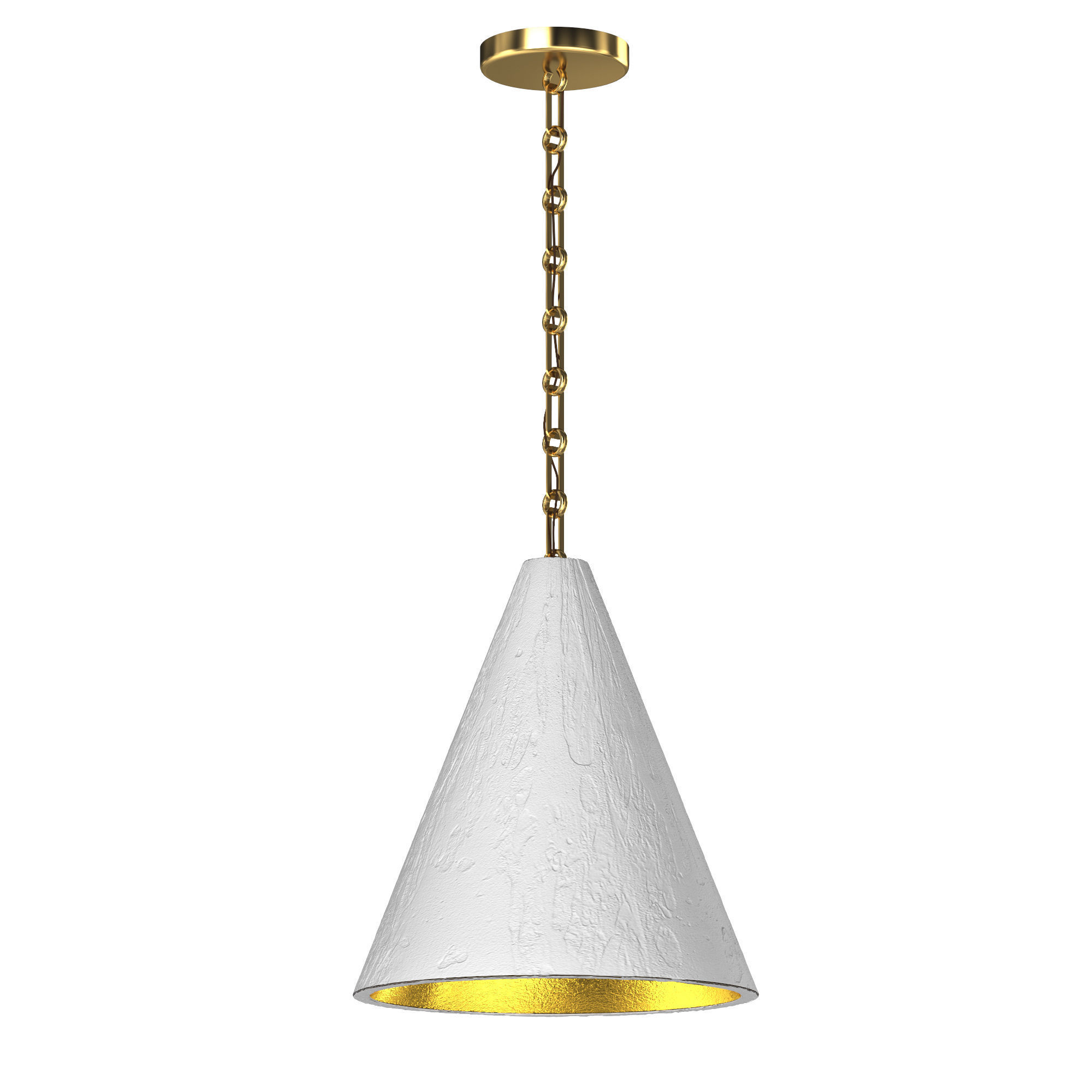 GILDED PLASTER CONE HANGING LIGHT 3D model_3