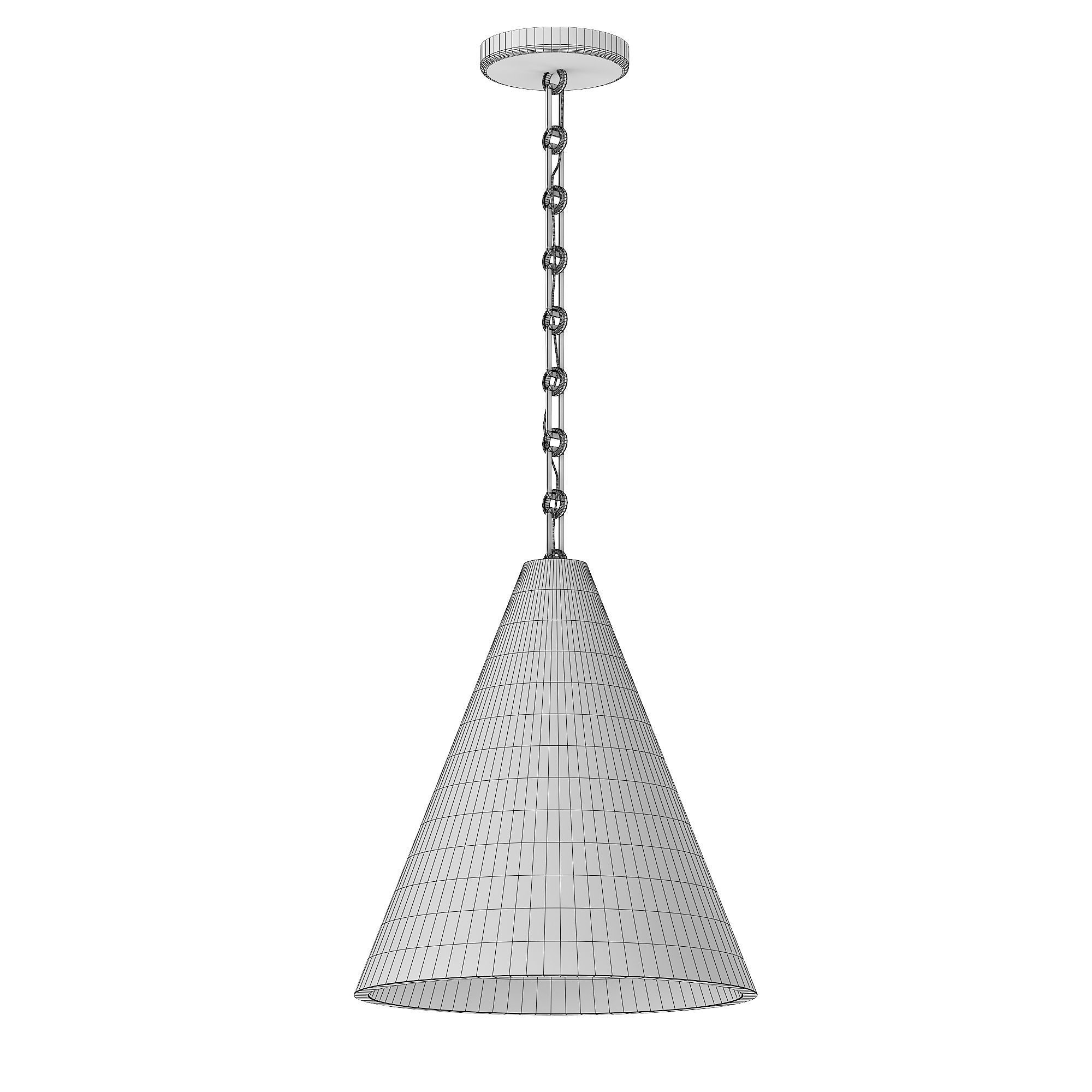 GILDED PLASTER CONE HANGING LIGHT 3D model_6