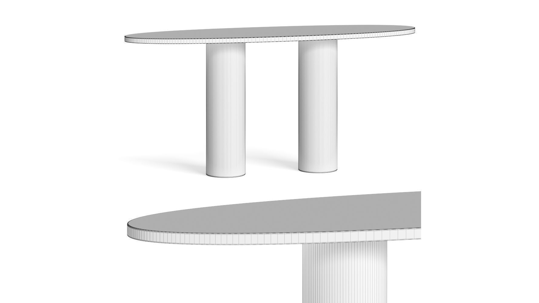 Studio Glustin Console in Travertine Stone 3D model_1