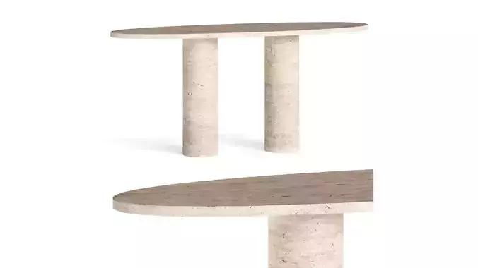 Studio Glustin Console in Travertine Stone