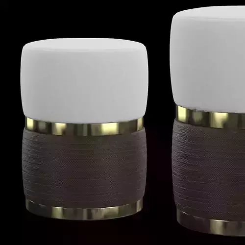 OTTOMAN108 stool with gold and base