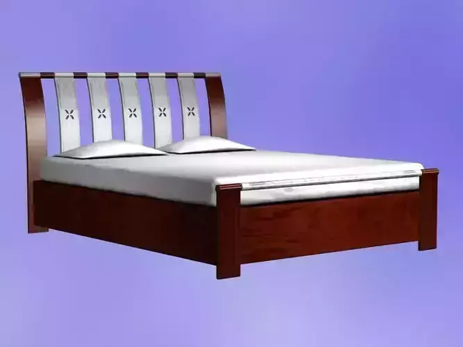 Bed Model with headboard and footboard 3D model