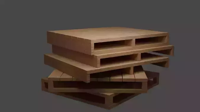 wood pallets - Low-poly 3D model