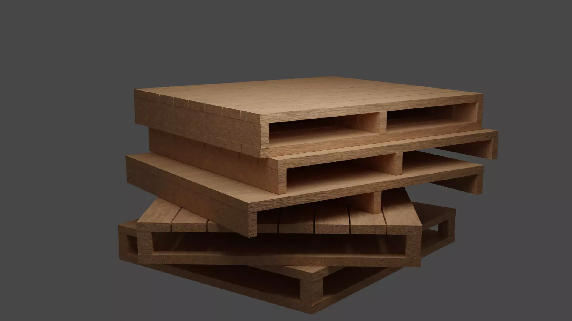 wood pallets - Low-poly 3D model Free low-poly 3D model_0