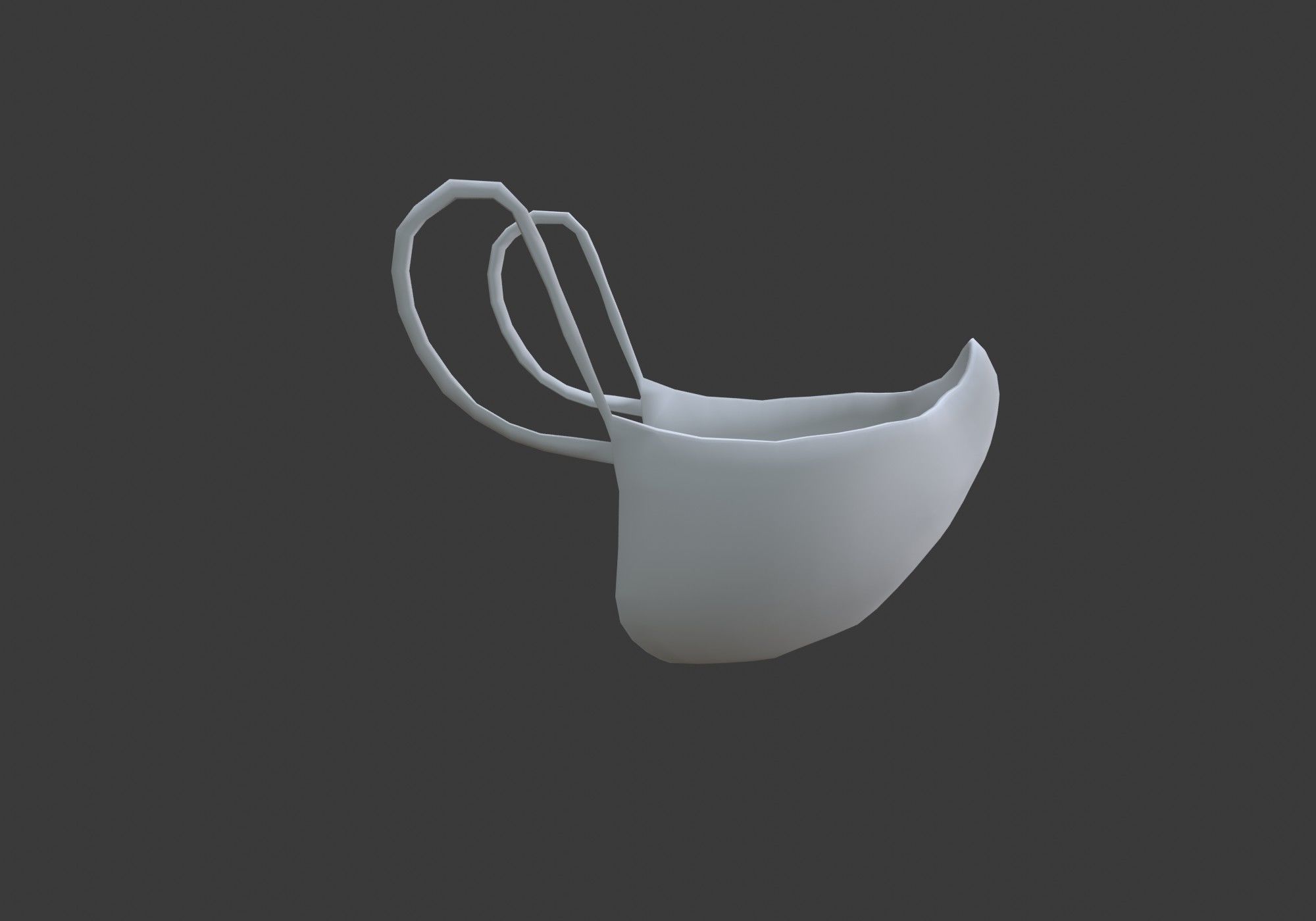 white mask low poly Low-poly 3D model_1